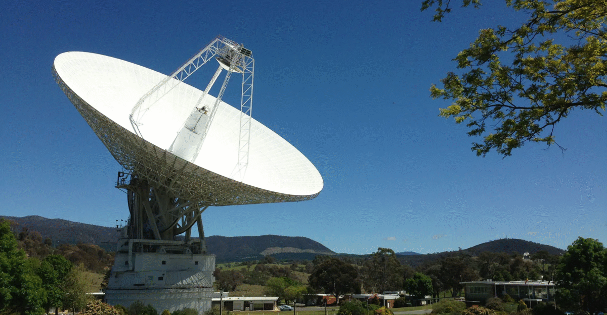 Deep Space Station 43 DSS-43 a 230-foot 70-meter antenna at the Canberra Deep Space Communications Complex near Canberra Australia