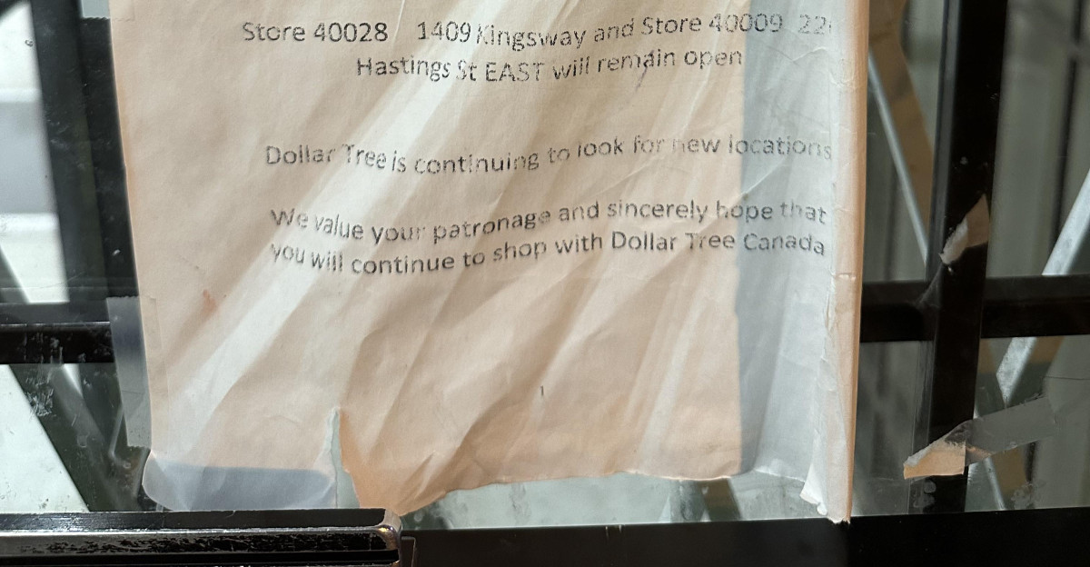 Dollar Tree on Commercial Dr closure r vancouver