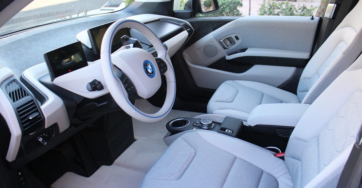 bmw bmwi3 i3 car wallpapers car automobile ev electric sedan interior blue car blue interior