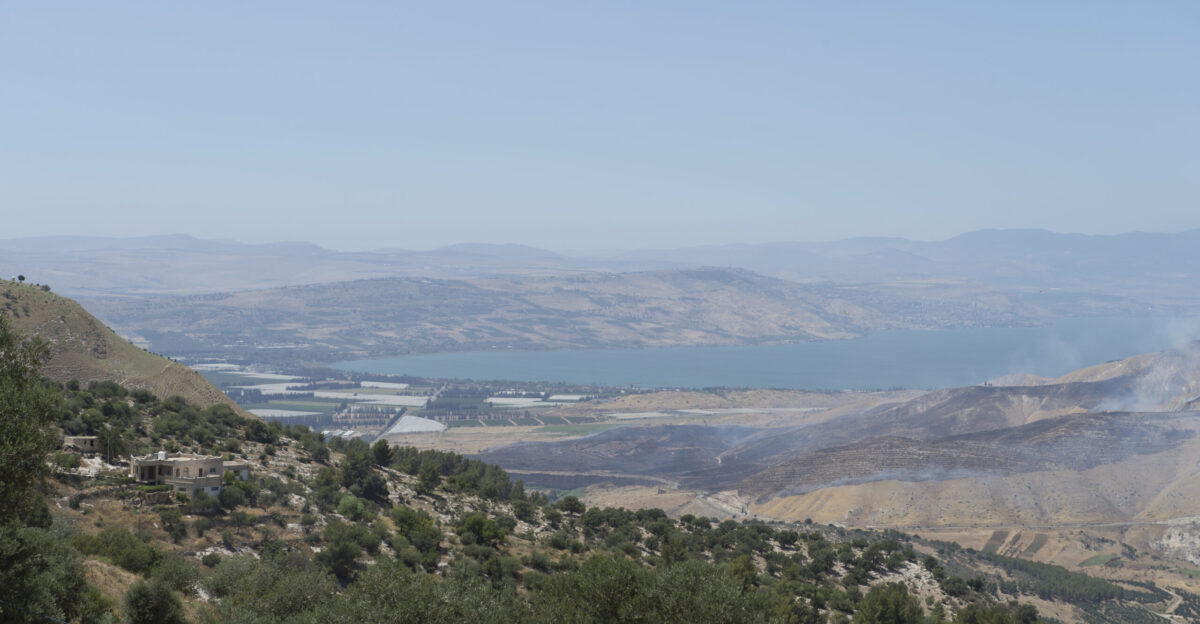 One can see the large Sea of Galilee from Gadara