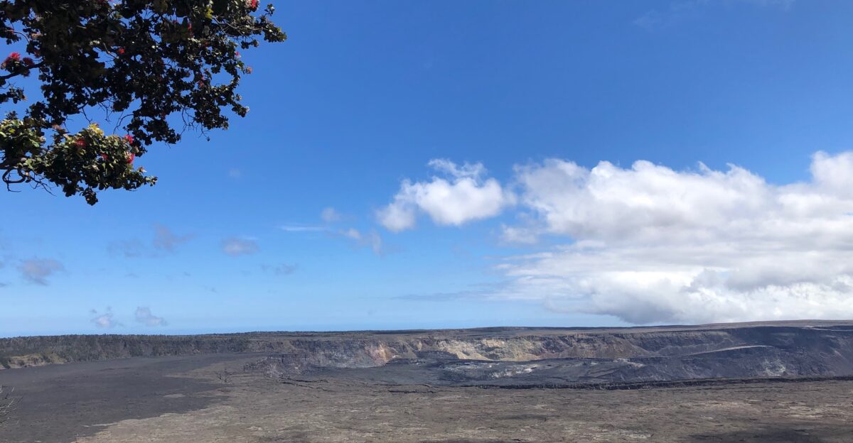 View of Halemaumau Crater at Hawaii Volcanoes National Park Hawaii USA