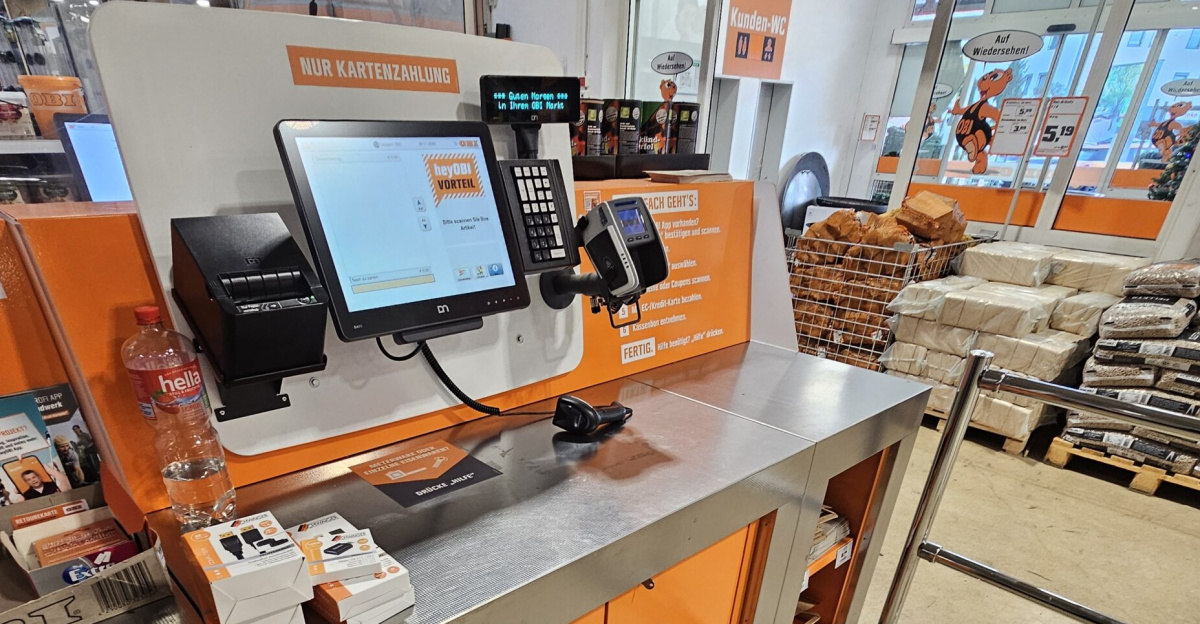 Hardware store self-checkout OBI Tauberbischofsheim