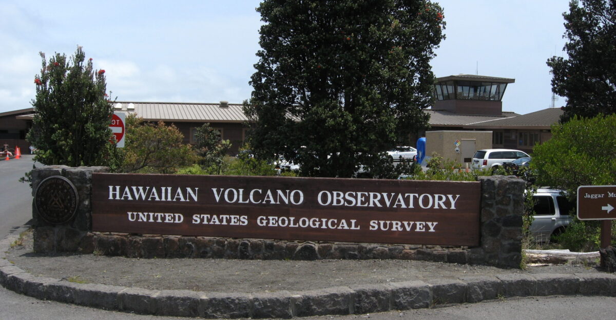 The Hawaiian Volcano Observatory HVO is a volcano observatory located at Uwekahuna Bluff on the rim of K lauea Caldera on the Island of Hawai i The observatory monitors four active Hawaiian volcanoes K lauea Mauna Loa Hual lai and Haleakal Because K lauea and Mauna Loa are significantly more active than Hual lai and Haleakal much of the observatory s research is concentrated on the former two mountains The observatory has a worldwide reputation as a leader in the study of active volcanism Due to the relatively non-explosive nature of Hawaiian volcanic eruptions scientists can study on-going eruptions in proximity without being in extreme danger Located at the main site is the public Thomas A Jaggar Museum Modern electronic equipment now monitors earthquakes from several sites This information is provided immediately over the Internet as well as live cameras covering the eruptions Another important function of HVO is to monitor the sulphur emissions that produce the condition known as vog The observatory advises the park service when to close areas due to dangerous hazards While the main Observatory building itself is not open to the public the adjacent Thomas A Jaggar Museum includes interpretive exhibits on the work done at the observatory The exhibits range from general information on volcanoes and lava to the scientific equipment and clothing used by volcanologists Some of the museum s windows provide a sheltered view of the K lauea Caldera and Halema uma u Crater A public observation deck overlooking K lauea provides spectacular views It a popular destination within Hawaii Volcanoes National Park located on Crater Rim Drive west from the visitors center en wikipedia org wiki Hawaiian Volcano Observatory en wikipedia org wiki Wikipedia Text of Creative Commons