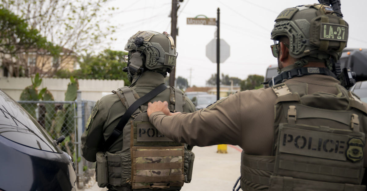 Department of Homeland Security (DHS) Secretary Kristi Noem participates in U.S. Immigration and Customs Enforcement (ICE) Enforcement and Removal Operations (ERO) in Los Angeles, California, June 12, 2025. (DHS photo by Tia Dufour)