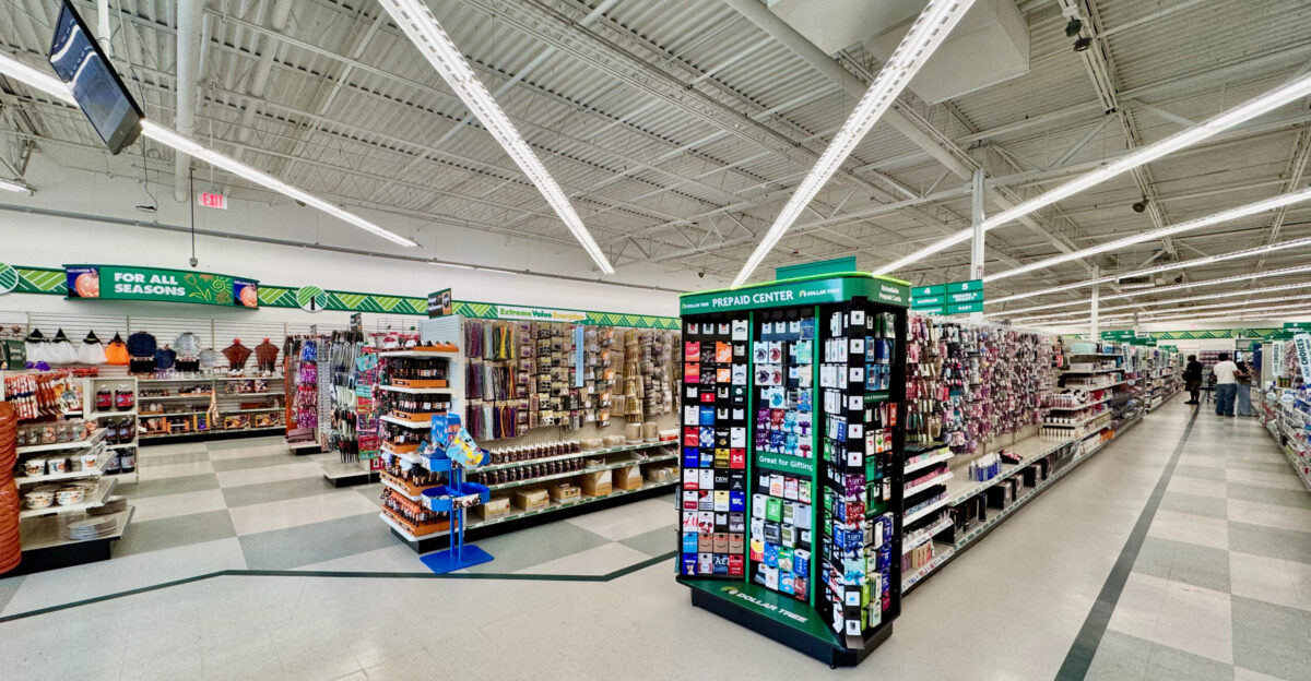 Interior of a Dollar Tree discount store in Greenville South Carolina