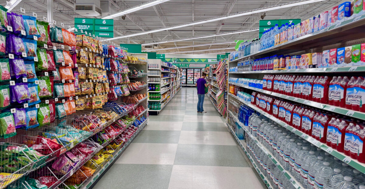 Interior of a Dollar Tree discount store in Greenville South Carolina
