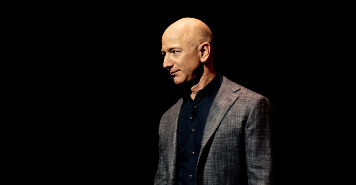 This photo was taken during a Blue Origin event in Washington DC in May 2019 During the event Jeff Bezos unveiled the company s prototype lunar lander