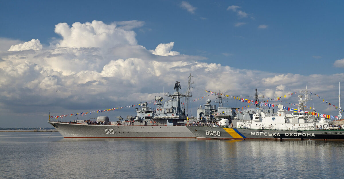 Military Ships in Odessa Navy Day Ukraine