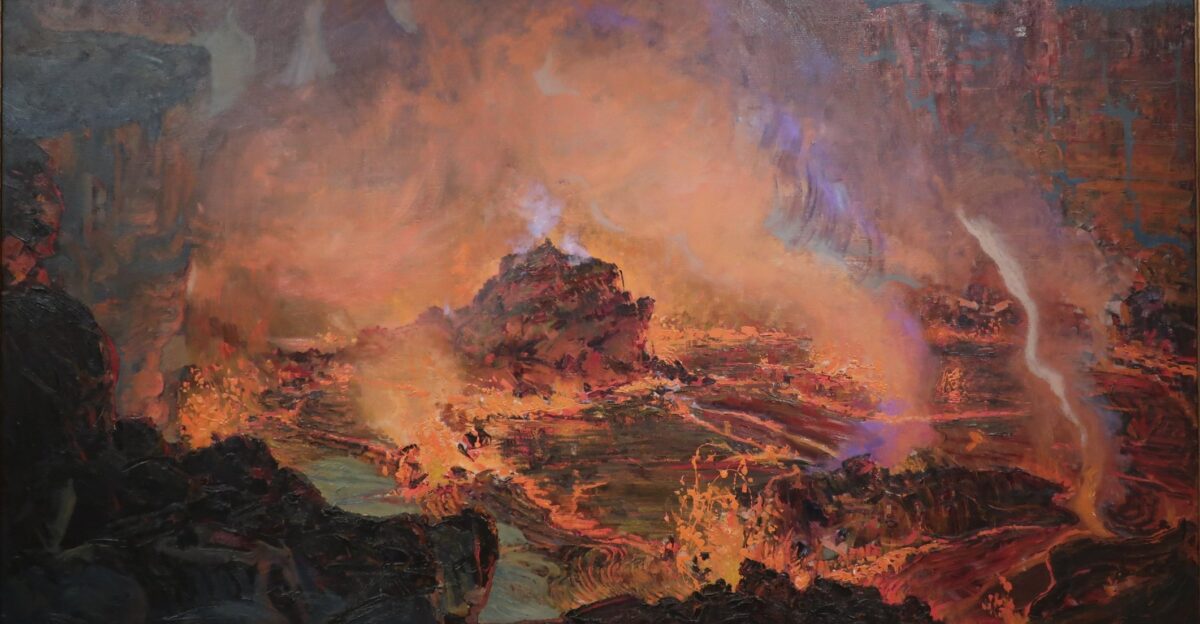 Mount Kilauea House of Everlasting Fire by Ambrose McCarthy Patterson 1917 oil on canves Honolulu Museum of art accession 12980 1