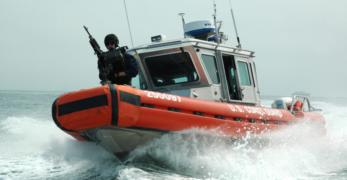 SAN FRANCISCO - Marine Safety and Security Team MSST 91105 patrols the San Francisco Bay here July 22 in a 25-foot Response Boat Homeland Security craft MSSTs are a relatively new U S Coast Guard anti-terrorism team established to protect local maritime assets It is a United States Coast Guard harbor and inshore patrol and security team that includes detecting and if necessary stopping or arresting submerged divers using the Underwater Port Security System U S Coast Guard photo by Petty Officer 3rd Class Melissa Hauck