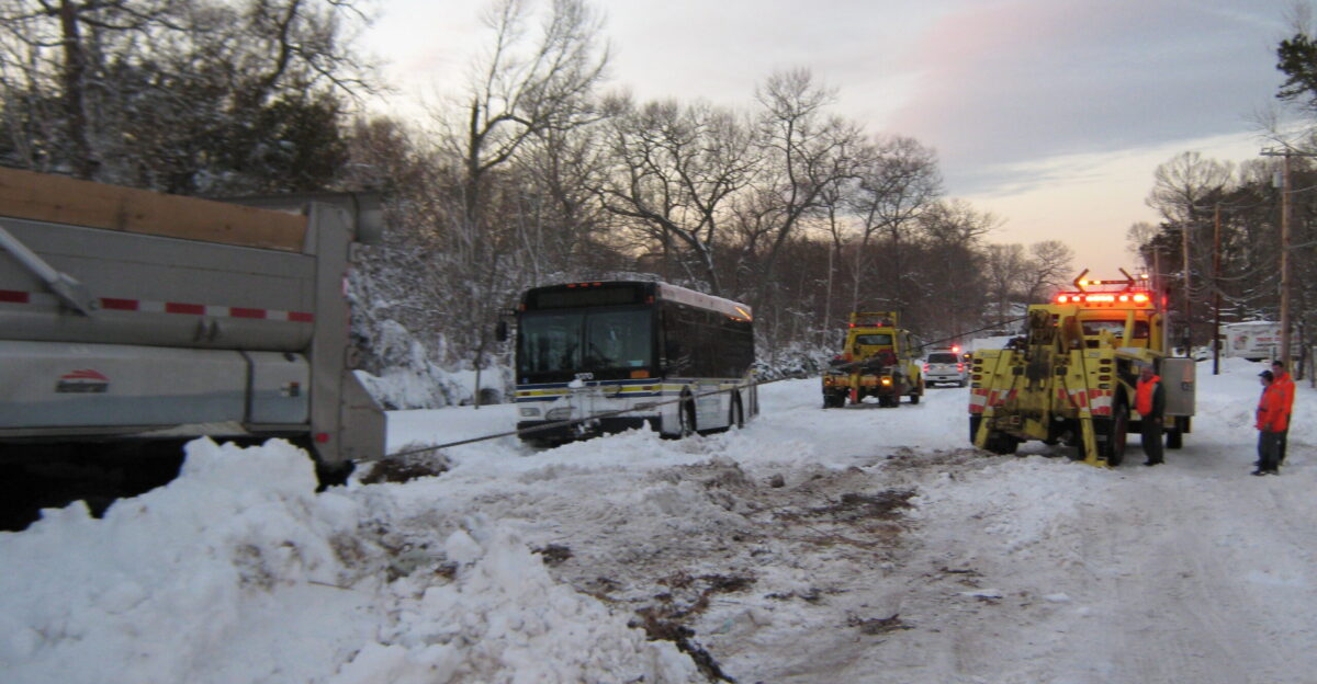 MTA Bridges and Tunnels lent personnel and a fleet of 18 trucks and other pieces of heavy equipment to assist in the snow removal efforts in Suffolk County after a huge blizzard dumped up to 30 inches of snow across the County on February 8-9 2013 Photo MTA Bridges and Tunnels