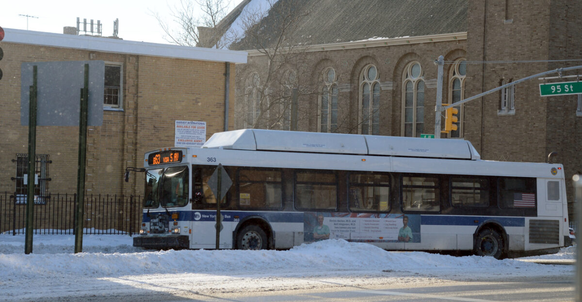 MTA New York City Transit in operation on Wed January 22 2014 the morning after more than a foot of snow fell on the region The B63 makes its way up 5th Ave in Brooklyn Photo Marc A Hermann MTA New York City Transit