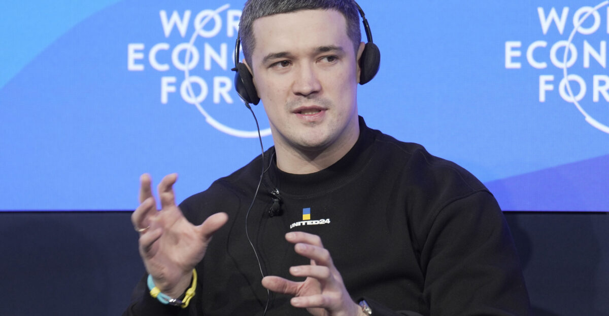 Mykhailo Fedorov Deputy Prime Minister Minister of Digital Transformation of Ukraine speaking in the Tech Power and Cooperation session at the World Economic Forum Annual Meeting 2023 in Davos-Klosters Switzerland 19 January Congress Centre - Aspen 2 Copyright World Economic Forum Valeriano Di Domenico