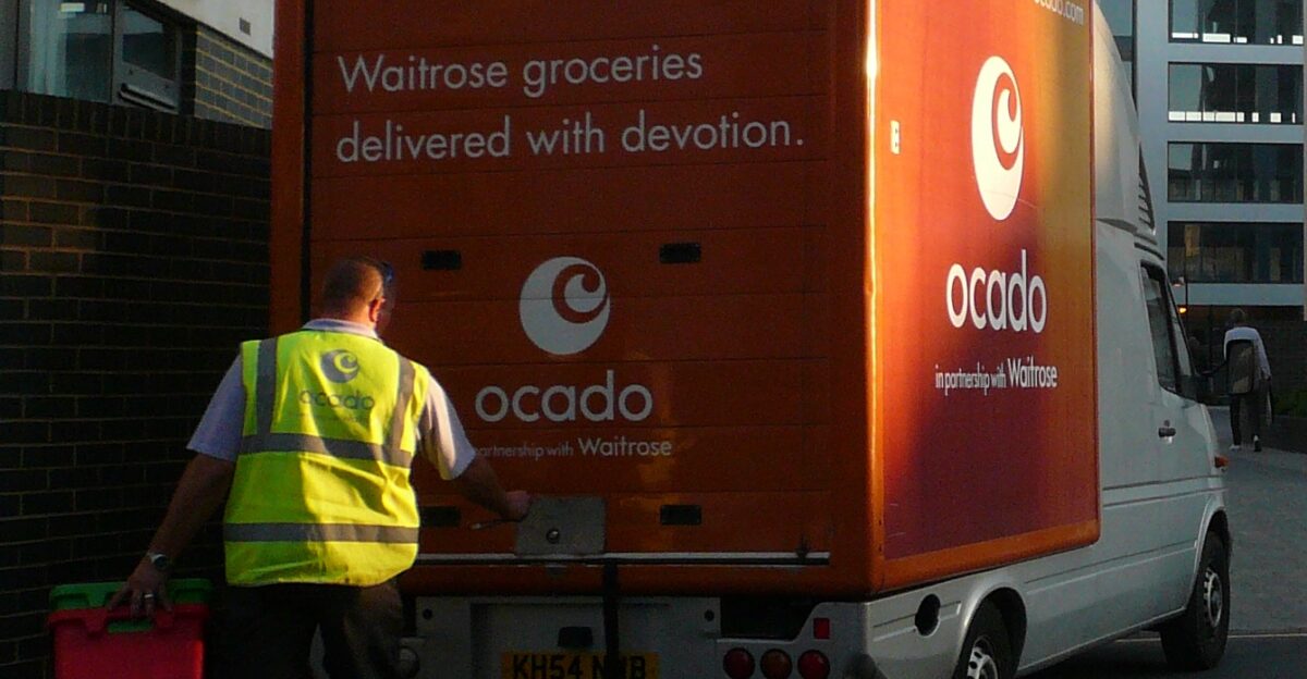 Ocado internet shopping delivery in progress