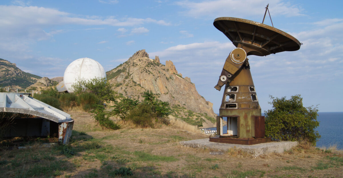 Old Soviet radars near Karadag This is probably an auxiliary part of USSR Deep Space Network back from 1970s