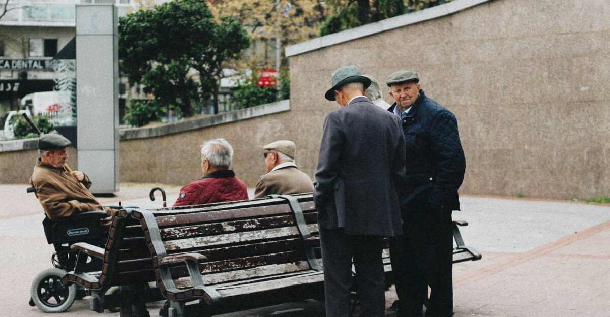 man sitting on bench