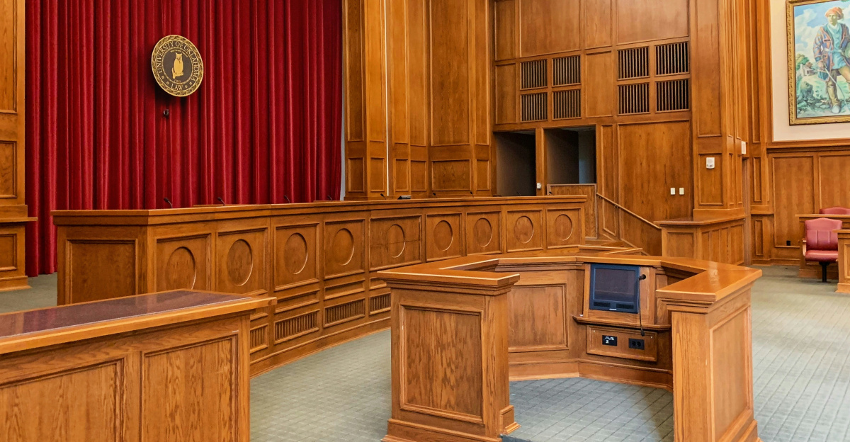 architectural photography of trial court interior view