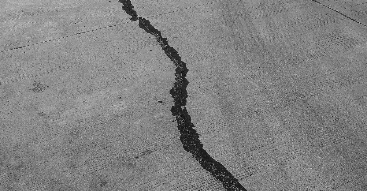 grayscale photo of a wooden floor
