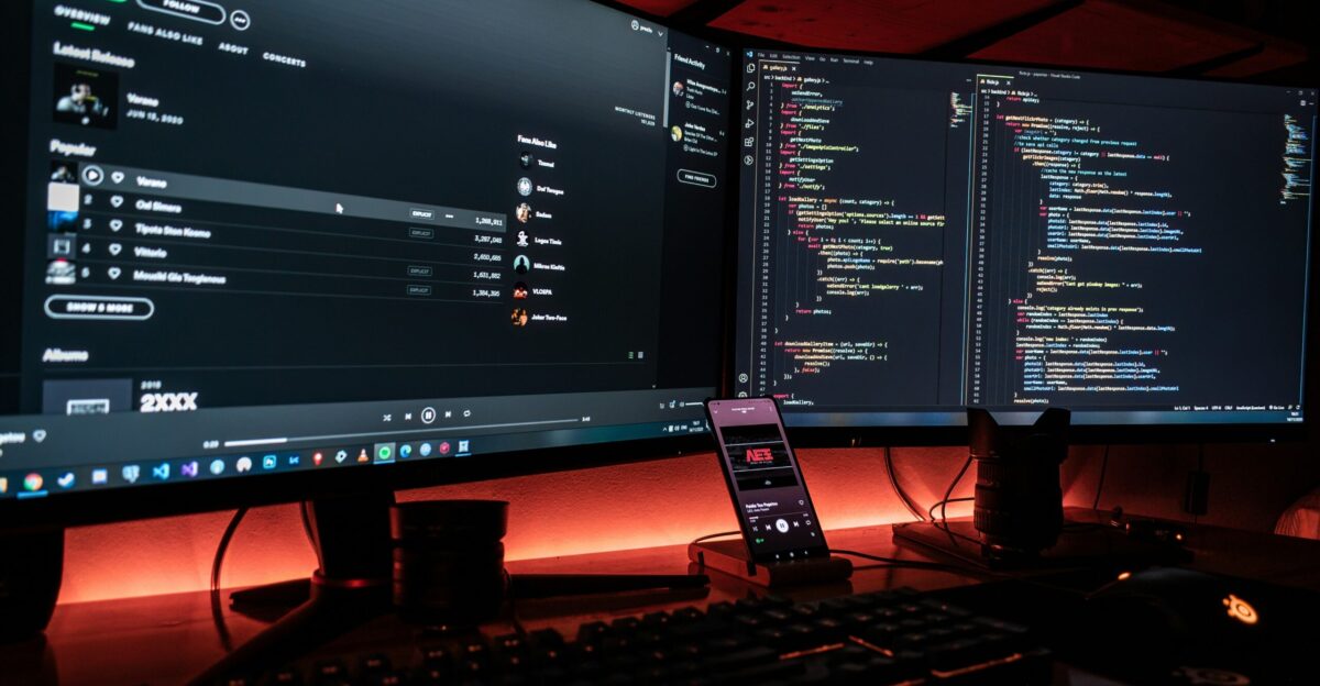 black flat screen computer monitor