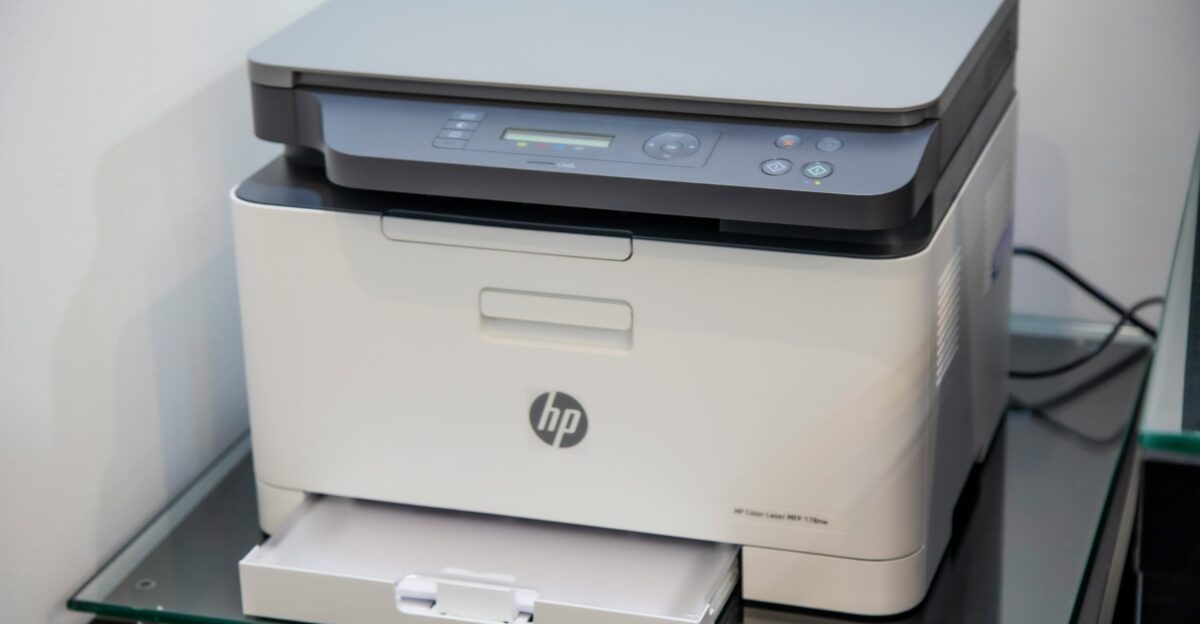white and gray hp all in one printer