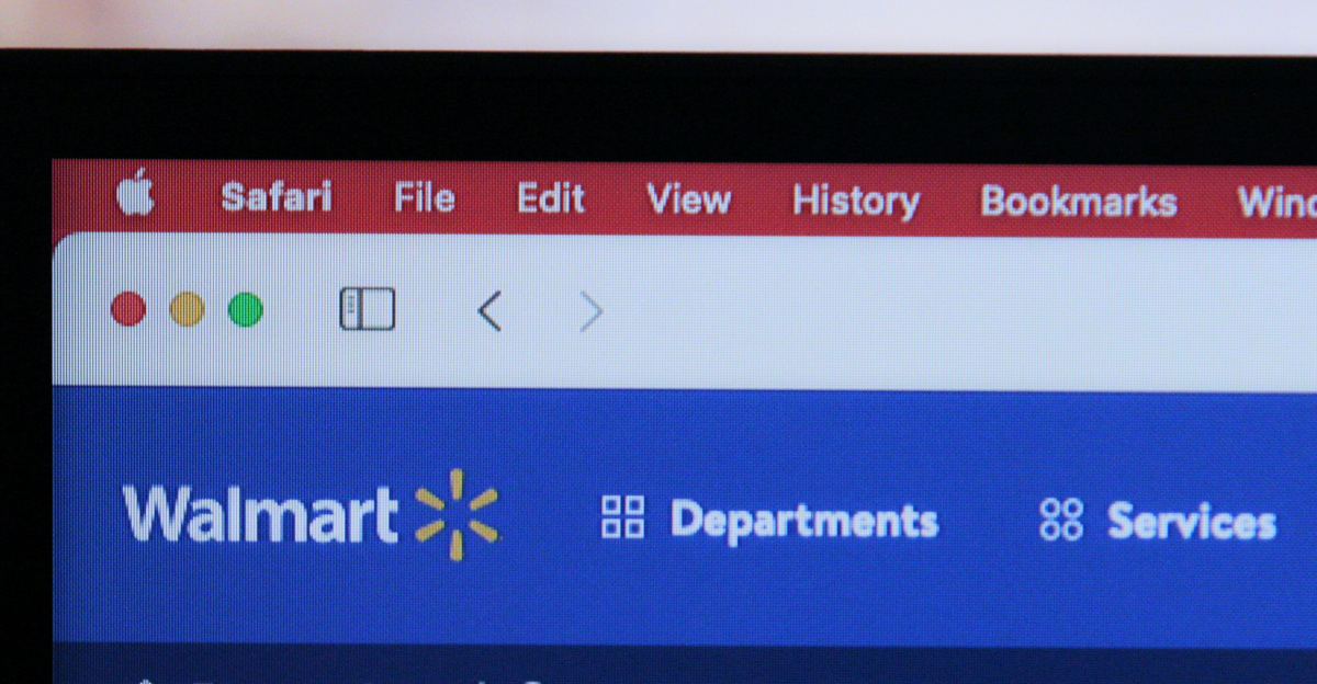a computer screen with the walmart logo on it