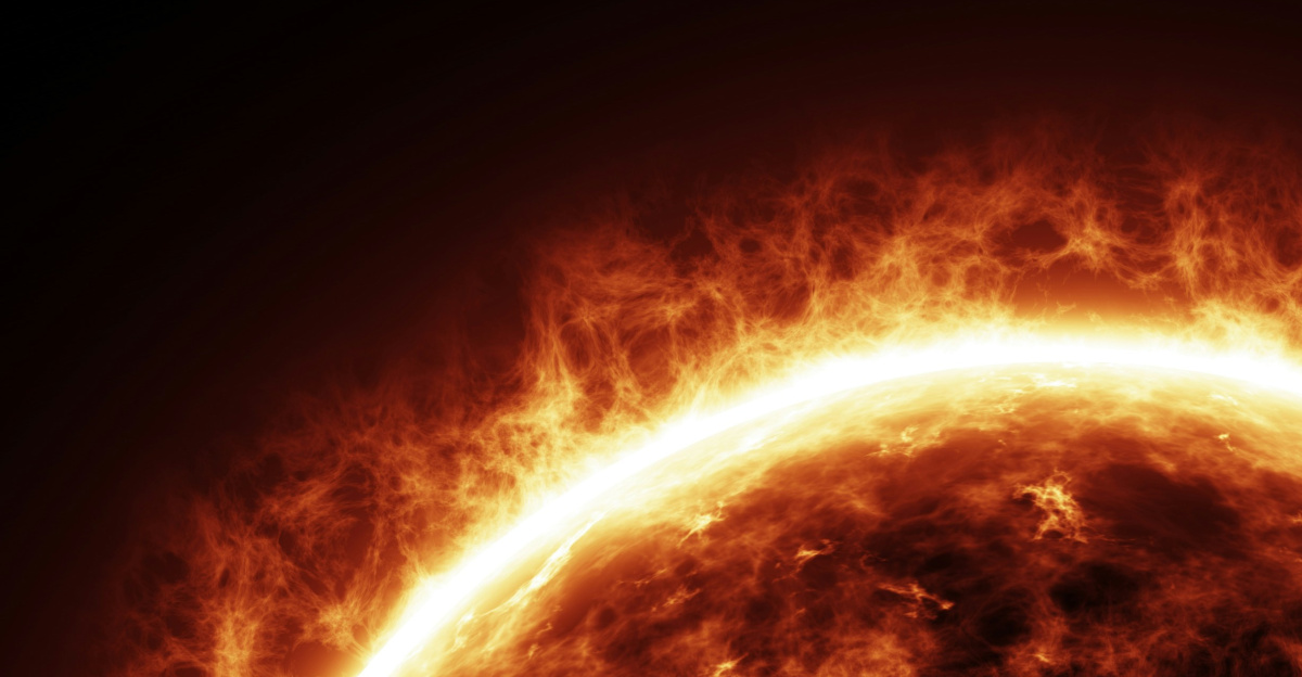 a bright sun is shown in the dark sky