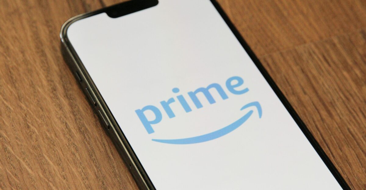 a phone with the amazon prime logo on it