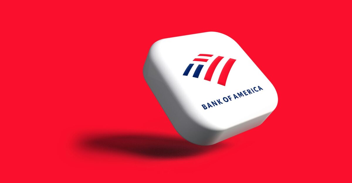 a bank of america logo on a white dice