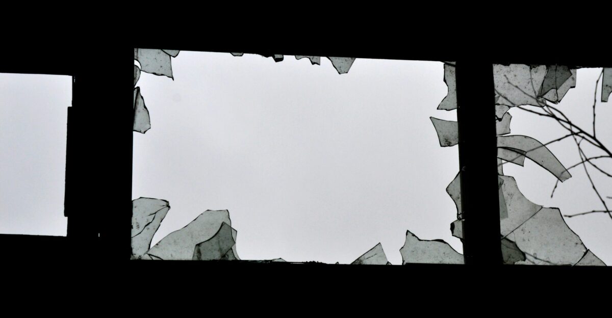 a view through a window of a town