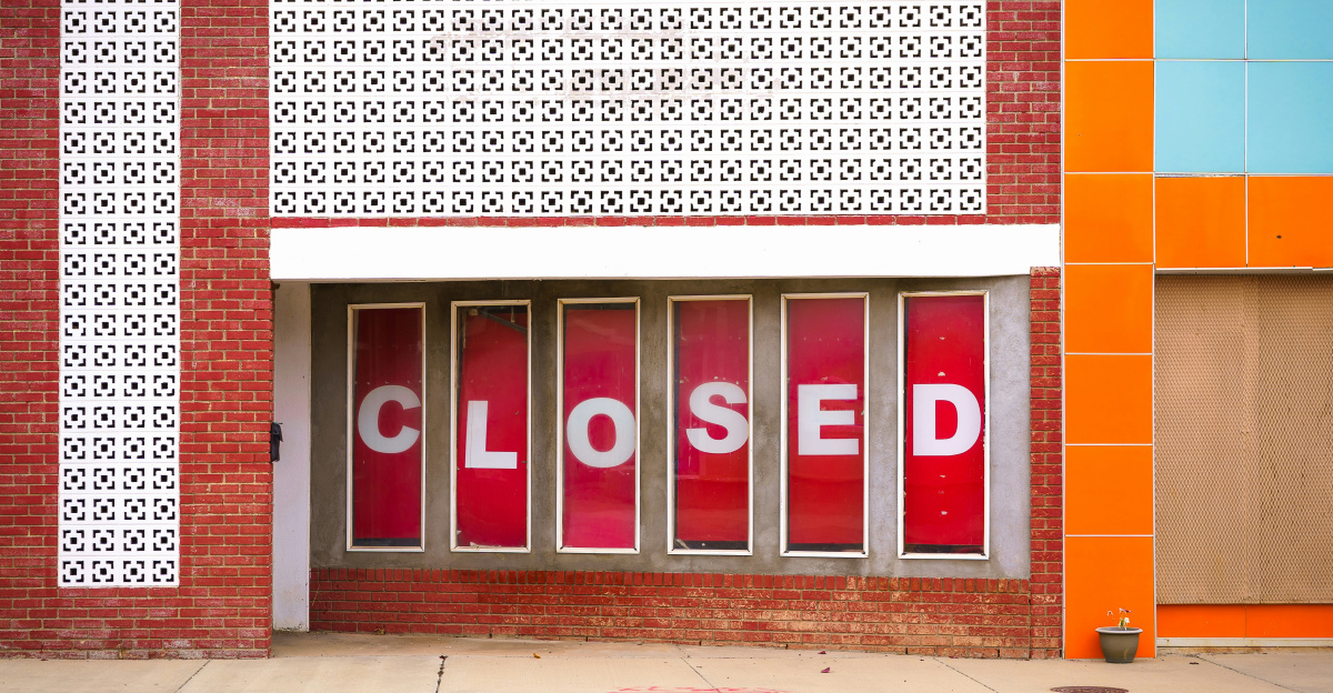 a building with a sign on the door