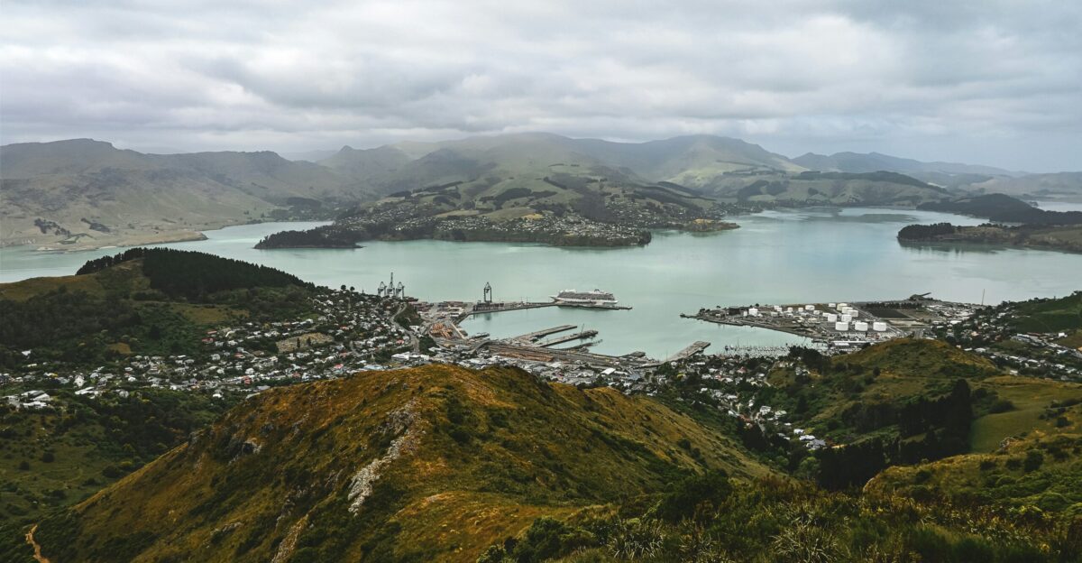 a large body of water surrounded by mountains