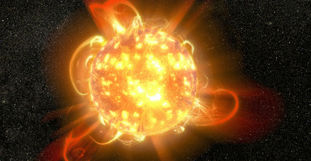 an artist's impression of a star in the sky with a planet in the