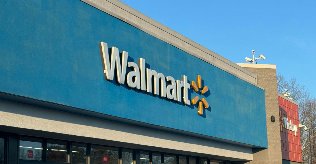 a walmart store with a car parked in front of it