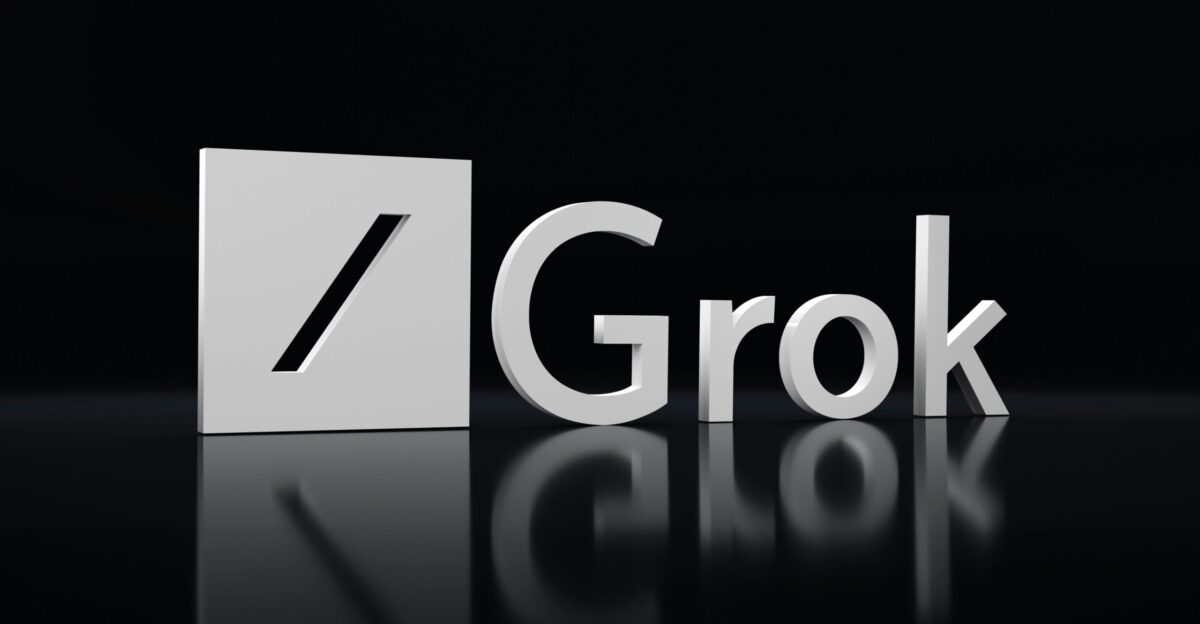 a black and white photo of the word grok