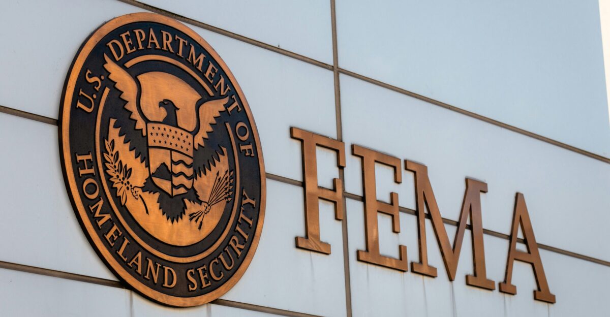 The fema logo is displayed on a building