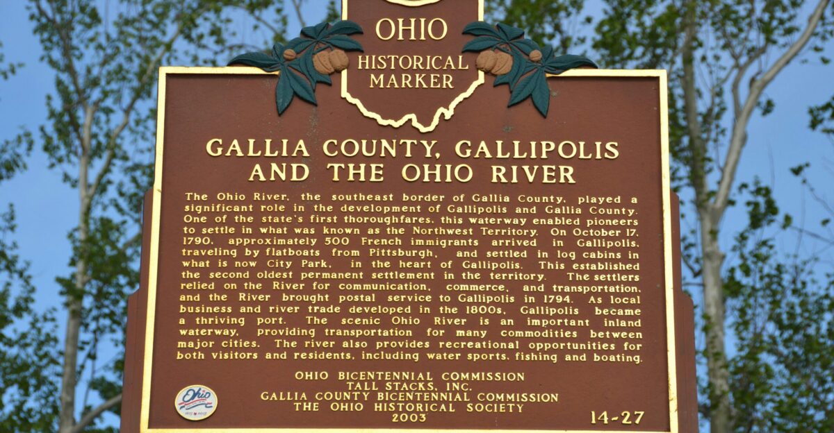 Ohio historical marker for gallipolis ohio
