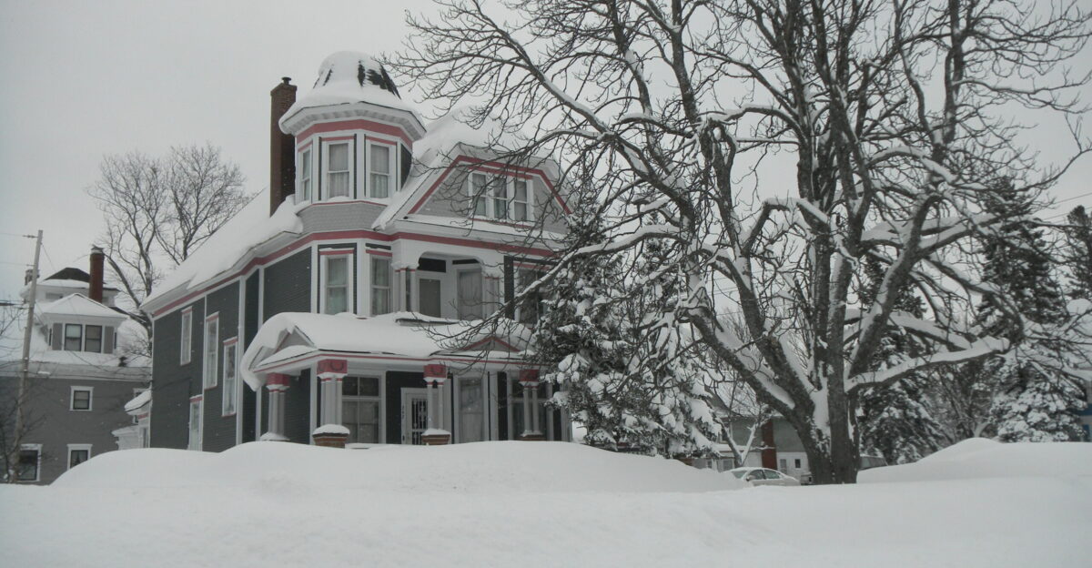 Located in Laurium Michigan Shown during the middle of winter to illustrate the unusually heavy snowfall Laurium receives