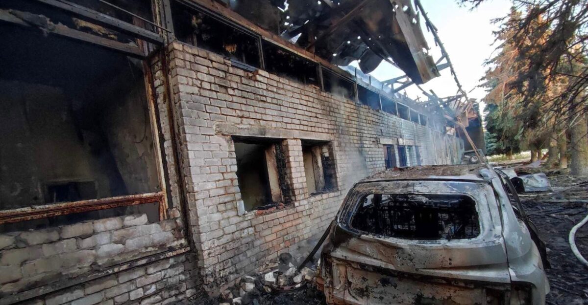 Non-working railway station in Chasiv Yar city Donetsk region of Ukraine after Russian shelling on 9 July 2022 at 04 50