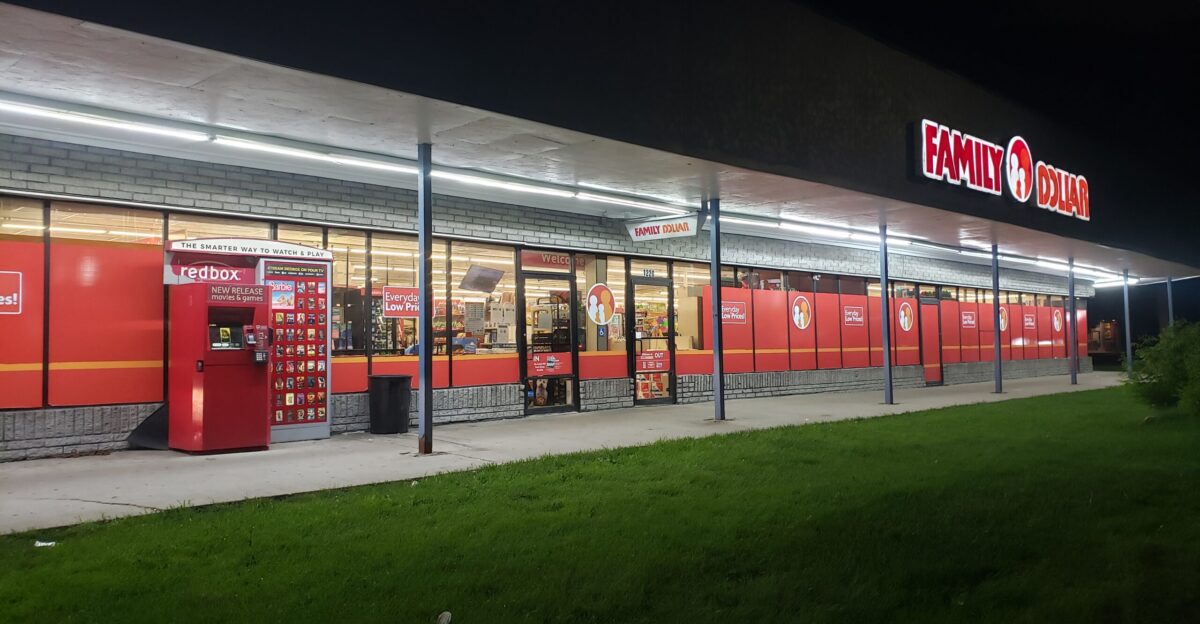 Redbox outside of a Family Dollar store in Pontiac Mich