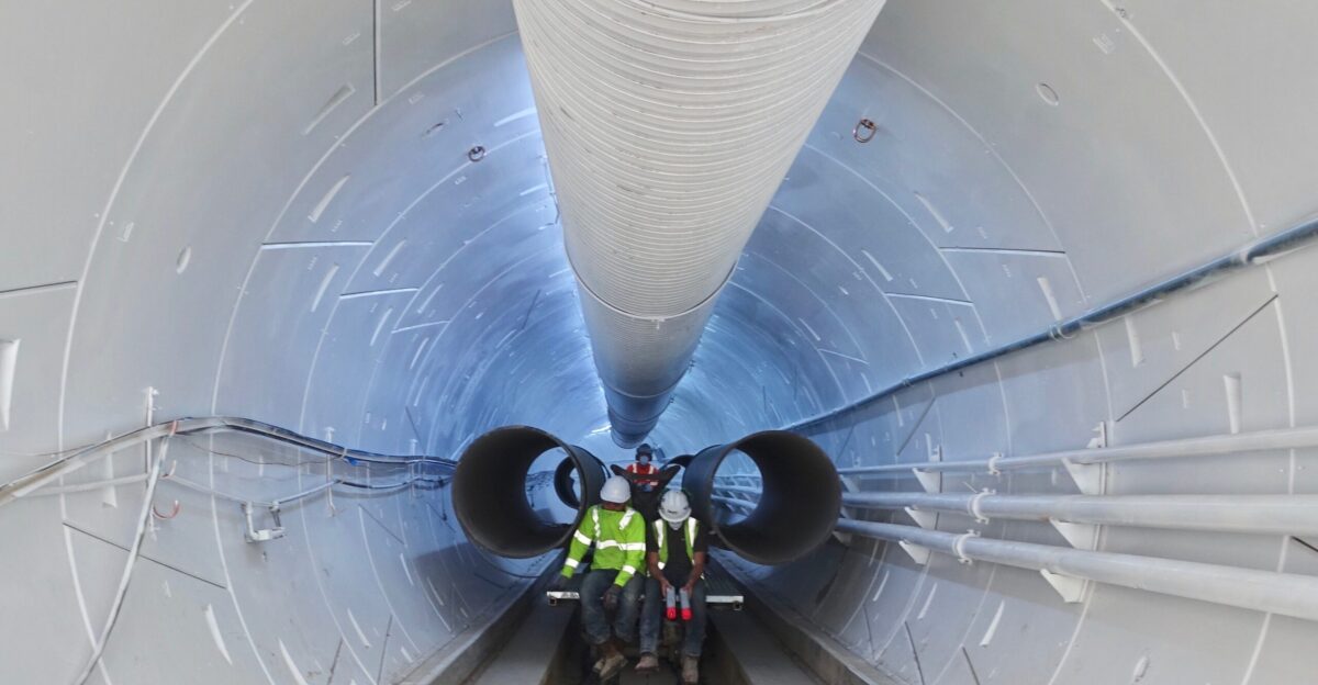 A tunnel in Hawthorne created by The Boring Company