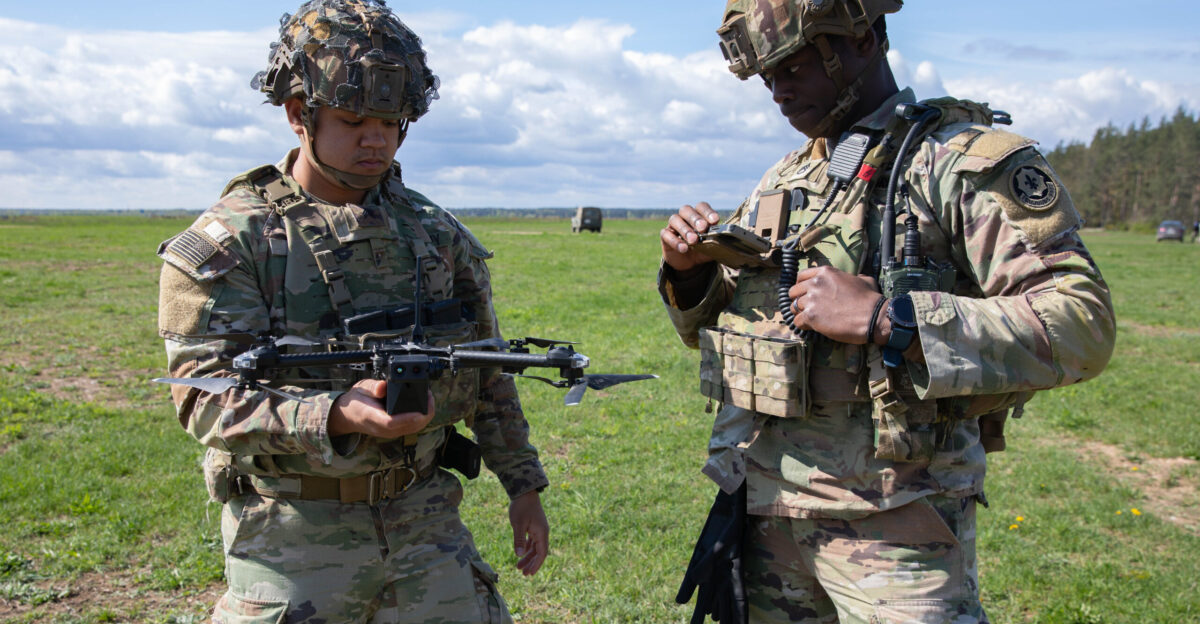 U S Soldiers assigned to the Multifunctional Reconnaissance Platoon 1st Squadron 2nd Cavalry Regiment run a maintenance check on an unmanned aerial vehicle UAC before a field test flight at Saber Strike 24 on Bemowo Piskie Training Ground Poland April 19 2024 UAC have been used extensively for recon and artillery spotting during recent field exercises and military training missions since the Russian-Ukrainian War DEFENDER is the Dynamic Employment of Forces to Europe for NATO Deterrence and Enhanced Readiness and is a U S European Command scheduled U S Army Europe and Africa conducted exercise that consists of Saber Strike Immediate Response and Swift Response DEFENDER 24 is linked to NATO s Steadfast Defender exercise and DoD s Large Scale Global Exercise taking place from 28 March to 31 May DEFENDER 24 is the largest U S Army exercise in Europe and includes more than 17 000 U S and 23 000 multinational service members from more than 20 Allied and partner nations including Croatia Czechia Denmark Estonia Finland France Germany Georgia Hungary Italy Latvia Lithuania Moldova Netherlands North Macedonia Norway Poland Romania Slovakia Spain Sweden and the United Kingdom U S Army photo by Sgt Omar Joseph Sr