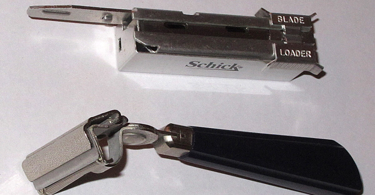 A Schick razor with an injector
