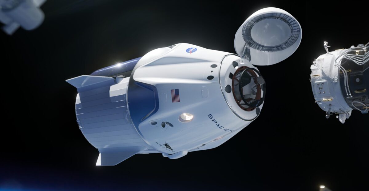 In this illustration a SpaceX Crew Dragon spacecraft approaches the International Space Station for docking NASA is partnering with Boeing and SpaceX to build a new generation of human-rated spacecraft capable of taking astronauts to the station and expanding research opportunities in orbit SpaceX s upcoming Demo-1 flight test is part of NASA s Commercial Crew Transportation Capability contract with the goal of returning human spaceflight launch capabilities to the United States