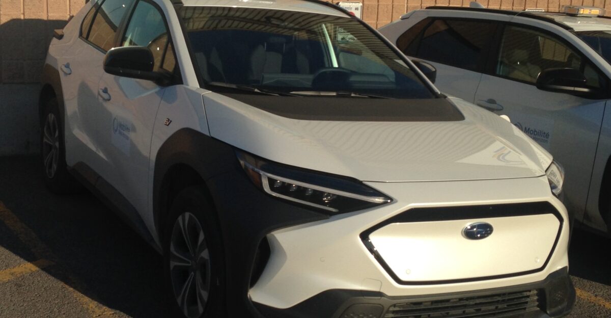 2025 Subaru Solterra photographed in Montr al Qu bec Canada