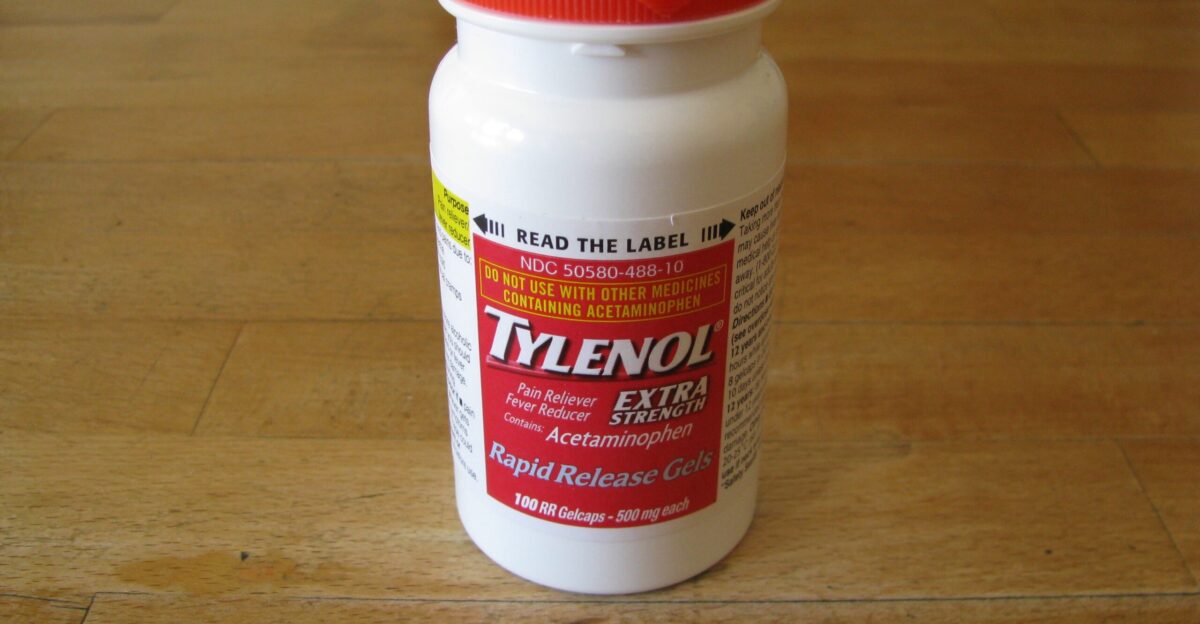 tylenol bottle closeup