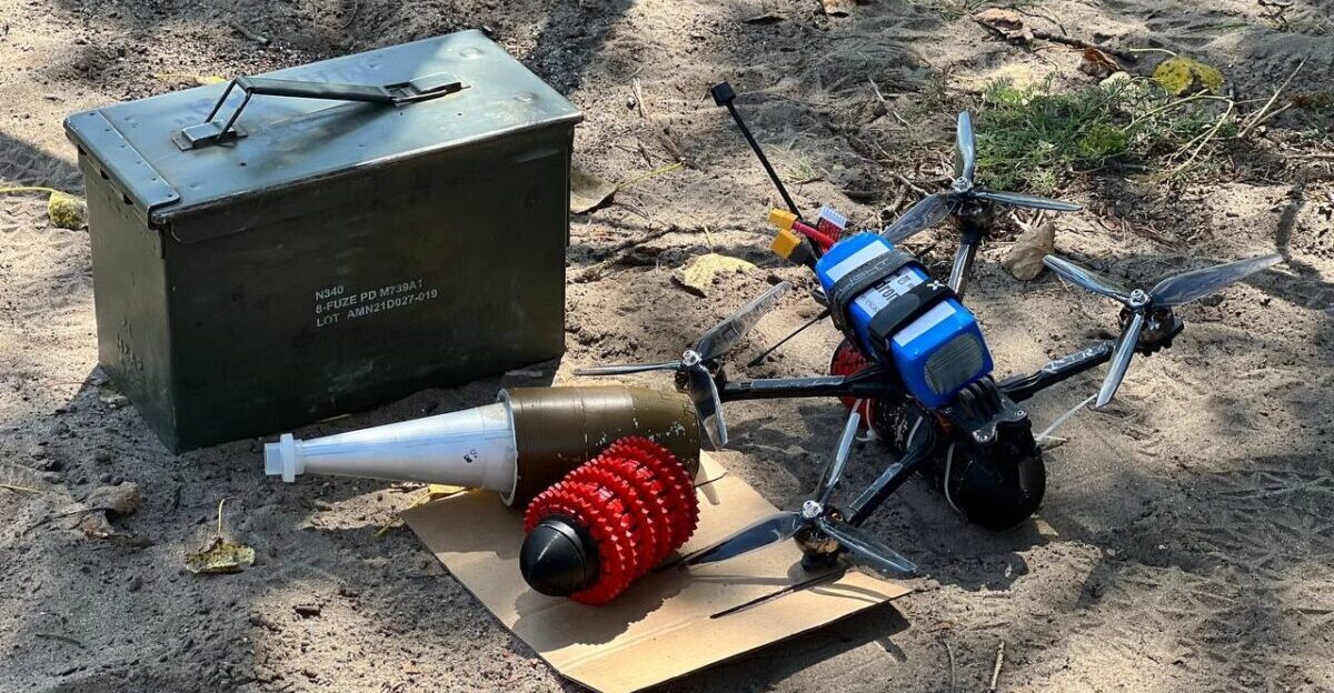 Ukrainian loitering munitions made from FPV drones