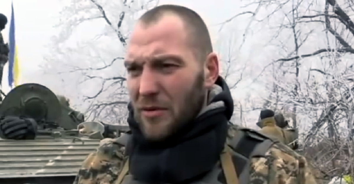 Ukrainian soldier before attempt to retake Loginovo on 14 February 2015.