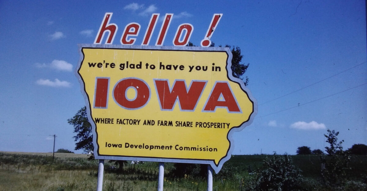 Iowa state border sign 1960s Free Download Borrow and