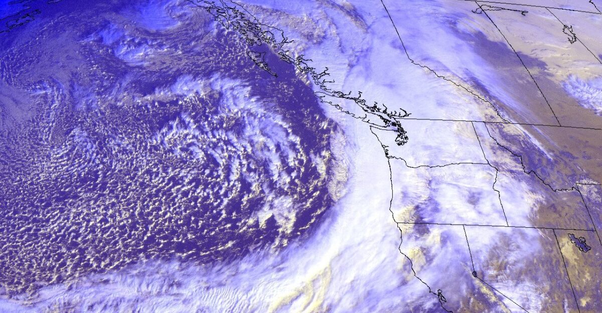 A large fall storm hits the Pacific Northwest with winds up to 55 knots Image credit NOAA NESDIS Operational Significant Event Imagery
