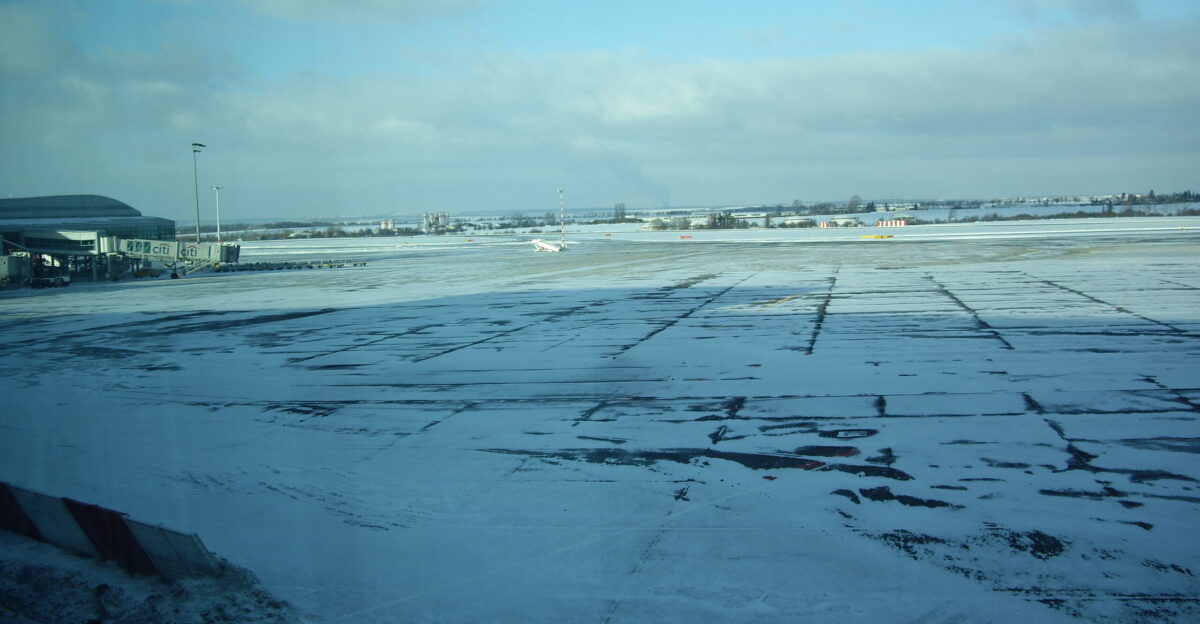 A Snowy Morning at Prague Airport